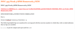 PSYC 355 Week 5 SPSS Homework 5 NEW