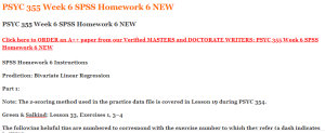 PSYC 355 Week 6 SPSS Homework 6 NEW