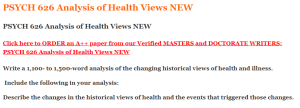 PSYCH 626 Analysis of Health Views NEW