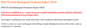 PSYCH 626 Biological Systems Paper NEW