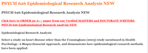 PSYCH 626 Epidemiological Research Analysis NEW