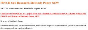 PSYCH 626 Research Methods Paper NEW