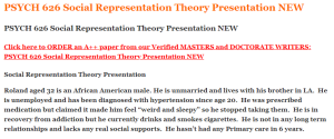 PSYCH 626 Social Representation Theory Presentation NEW