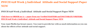 PSYCH 628 Week 5 Individual  Attitude and Social Support Paper NEW