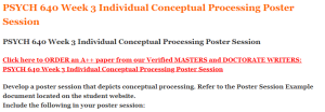 PSYCH 640 Week 3 Individual Conceptual Processing Poster Session