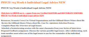 PSYCH 705 Week 6 Individual Legal Advice NEW