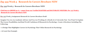 Psy 335 Week 5   Research In Careers Brochure NEW