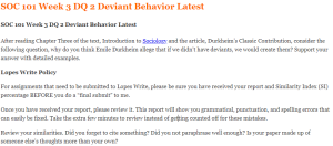 SOC 101 Week 3 DQ 2 Deviant Behavior Latest