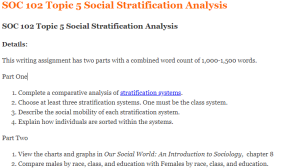 SOC 102 Topic 5 Social Stratification Analysis