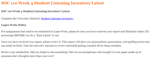 SOC 110 Week 4 Student Listening Inventory Latest