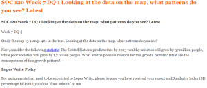 SOC 120 Week 7 DQ 1 Looking at the data on the map, what patterns do you see