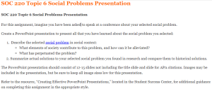 SOC 220 Topic 6 Social Problems Presentation