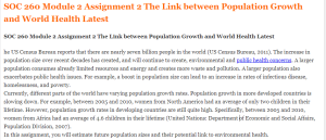 SOC 260 Module 2 Assignment 2 The Link between Population Growth and World Health Latest