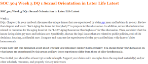 SOC 304 Week 3 DQ 1 Sexual Orientation in Later Life Latest