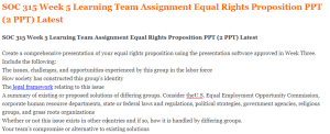 SOC 315 Week 5 Learning Team Assignment Equal Rights Proposition PPT (2 PPT) Latest