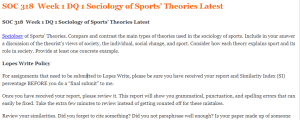 SOC 318  Week 1 DQ 1 Sociology of Sports’ Theories Latest