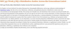 SOC 331 Week 3 DQ 1 Distributive Justice Across the Generations Latest