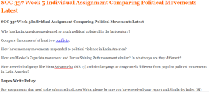 SOC 337 Week 5 Individual Assignment Comparing Political Movements Latest