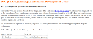 SOC 450 Assignment 3A Millennium Development Goals