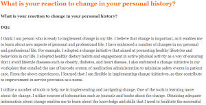 What is your reaction to change in your personal history