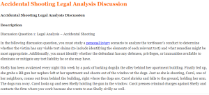 Accidental Shooting Legal Analysis Discussion