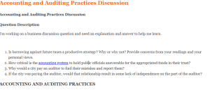 Accounting and Auditing Practices Discussion