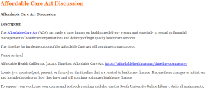Affordable Care Act Discussion