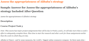 Assess the appropriateness of Alibaba’s strategy