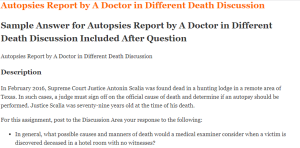 Autopsies Report by A Doctor in Different Death Discussion