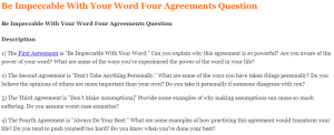 Be Impeccable With Your Word Four Agreements Question