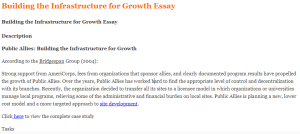 Building the Infrastructure for Growth Essay