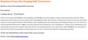 Business Essay-Developing Self-Awareness