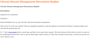 Chronic Disease Management Discussions Replies