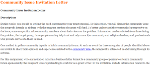 Community Issue Invitation Letter