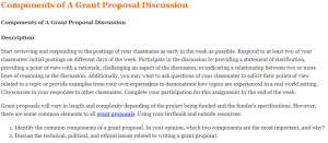 Components of A Grant Proposal Discussion