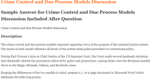 Crime Control and Due Process Models Discussion