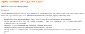 Digital Forensics Investigations Report