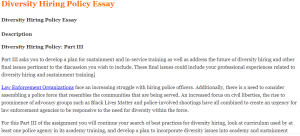 Diversity Hiring Policy Essay