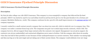 GEICO Insurance Flywheel Principle Discussion