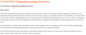 General Idea of Superforecasting Discussion