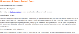 Government Grants Project Paper