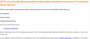 HCM 4005 South Immunization Information System to Increase Vaccination Rates Review