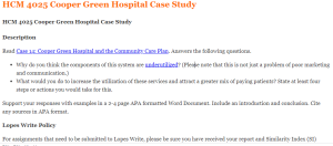 HCM 4025 Cooper Green Hospital Case Study