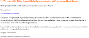 HCM 4025 SU Risk Based Reimbursement and Compensation Report