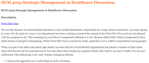 HCM 4025 Strategic Management in Healthcare Discussion
