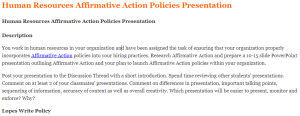 Human Resources Affirmative Action Policies Presentation