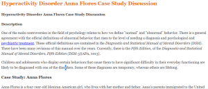 Hyperactivity Disorder Anna Flores Case Study Discussion