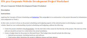 ITS 4011 Corporate Website Development Project Worksheet
