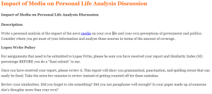 Impact of Media on Personal Life Analysis Discussion