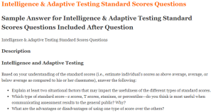 Intelligence & Adaptive Testing Standard Scores Questions